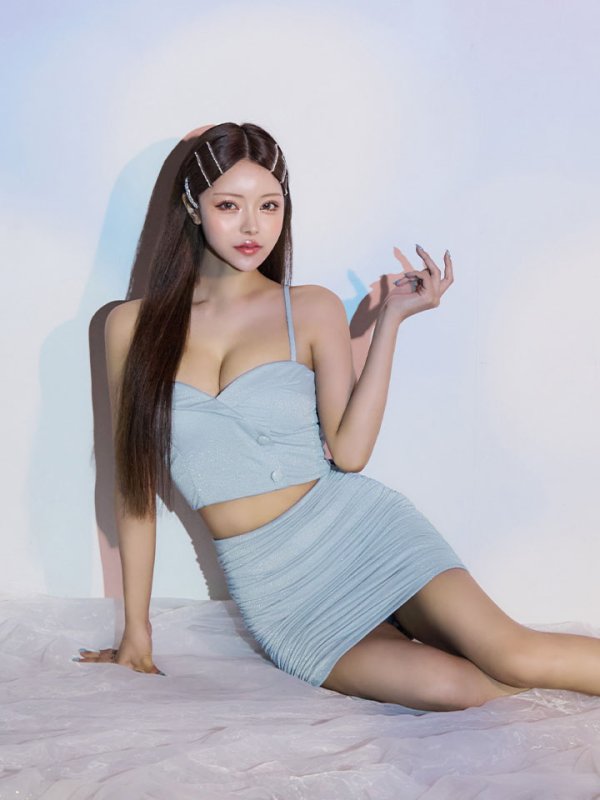 画像15: ラメギャザーセットアップドレス/グリッター/谷間見せ/背中見せ/キャミ/シャーリング/タイト/キャバドレス/ミニドレス【XS-Mサイズ/1カラー】[OF03]　【YN】dzy