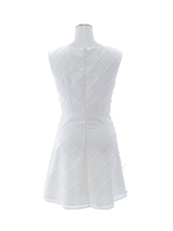 画像27: 【送料無料！】ノースリーブワンピースドレス/リボン/ビジュー/胸元隠し/背中隠し/Aラインスカート/ミニドレス/キャバドレス【XS-Mサイズ/2カラー】[OF03-U]  【YN】dzk