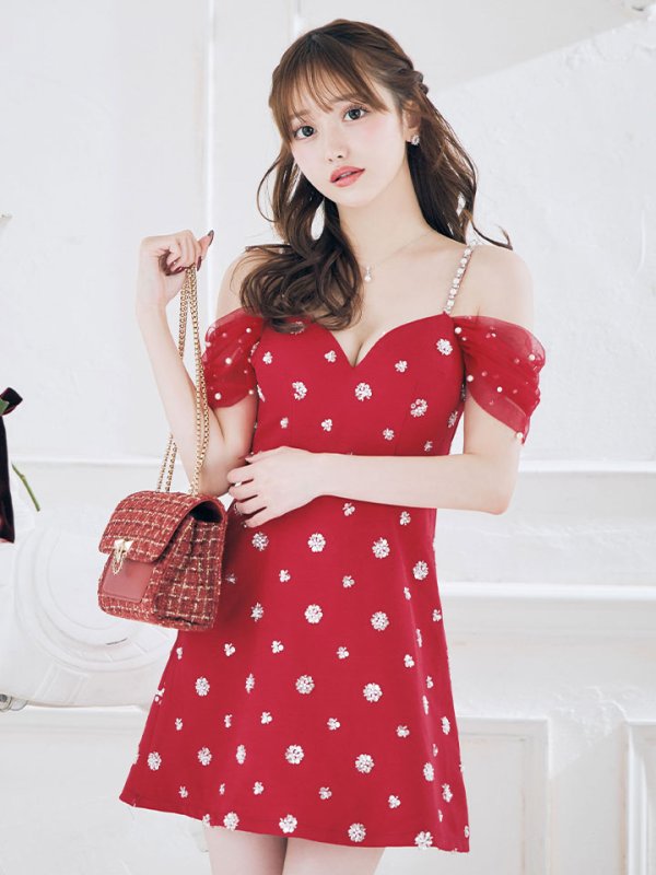 画像5: 【送料無料!】新色登場！オフショルワンピースドレス/パール/スパンコール/谷間見せ/背中見せ/Aライン/ミニドレス /キャバドレス【XS-Lサイズ/3カラー】[OF03-X] 【YN】dzc