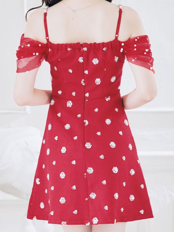 画像8: 【送料無料!】新色登場！オフショルワンピースドレス/パール/スパンコール/谷間見せ/背中見せ/Aライン/ミニドレス /キャバドレス【XS-Lサイズ/3カラー】[OF03-X] 【YN】dzc