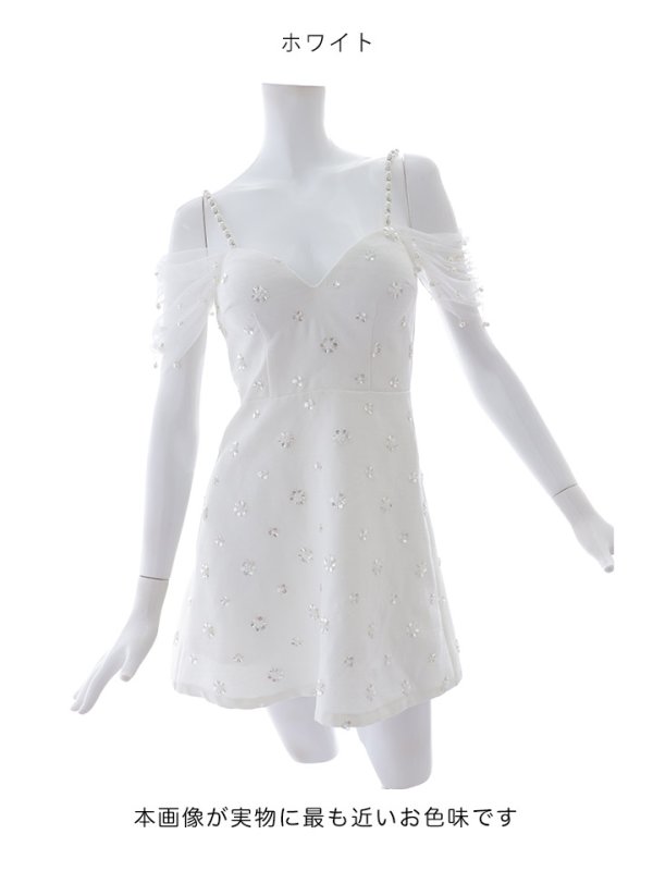 画像24: 【送料無料!】新色登場！オフショルワンピースドレス/パール/スパンコール/谷間見せ/背中見せ/Aライン/ミニドレス /キャバドレス【XS-Lサイズ/3カラー】[OF03-X] 【YN】dzc