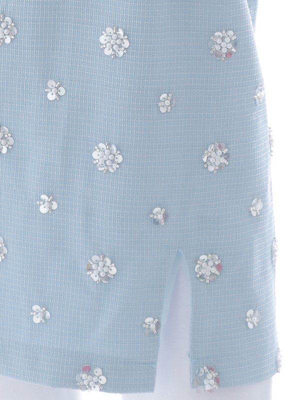 画像16: フラワースパンコールドレス/ツイード/パール/スリット/谷間見せ/チュール/透け/背中見せ/ミニドレス/キャバドレス【XS-Lサイズ/1カラー】[OF03-U] 【YN】dzc