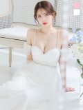【送料無料！】オープンショルダードレス/スパンコール/ビジュー/チュール/切り替え/キャミソール/フレアー/ロングドレス/キャバドレス【XS-Lサイズ/2カラー】[OF03] 【YN】dzc