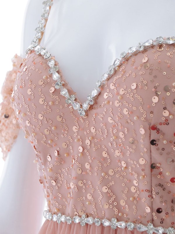 画像26: 【送料無料！】オープンショルダードレス/スパンコール/ビジュー/チュール/切り替え/キャミソール/フレアー/ロングドレス/キャバドレス【XS-Lサイズ/2カラー】[OF03] 【YN】dzc