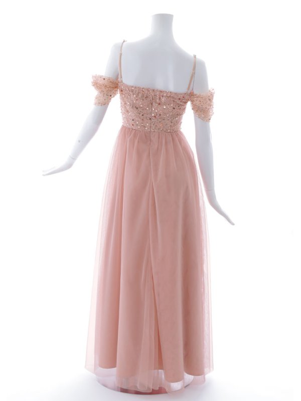 画像22: 【送料無料！】オープンショルダードレス/スパンコール/ビジュー/チュール/切り替え/キャミソール/フレアー/ロングドレス/キャバドレス【XS-Lサイズ/2カラー】[OF03] 【YN】dzc