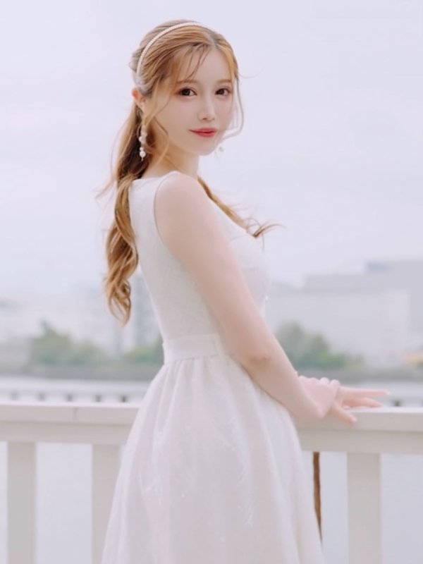 画像12: スパンコールレースワンピース/ノースリーブ/ボタン/布ベルト/ビジュー/バックル/谷間見せ/背中隠し/ロングドレス/キャバドレス【S-XLサイズ/2カラー】[OF03] 【YN】dzw