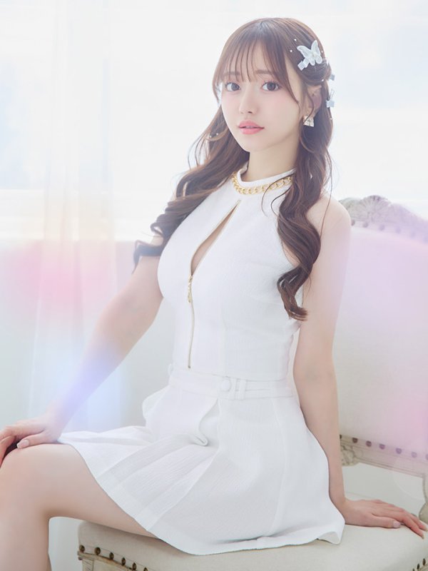 画像17: 【送料無料！】ノースリーブセットアップドレス/ジップアップ/チェーン/ボタン/フレアスカート/谷間見せ/背中隠し/ミニドレス/キャバドレス【XS-Mサイズ/2カラー】[OF03-X] 【YN】dzj