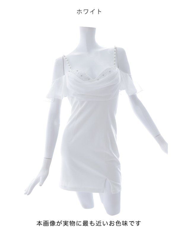 画像14: シフォンミニドレス/谷間見せ/背中見せ/オフショル/ビジュー/タイト/キャバドレス/ミニドレス【XS-Mサイズ/1カラー】[OF03] 【YN】dzk