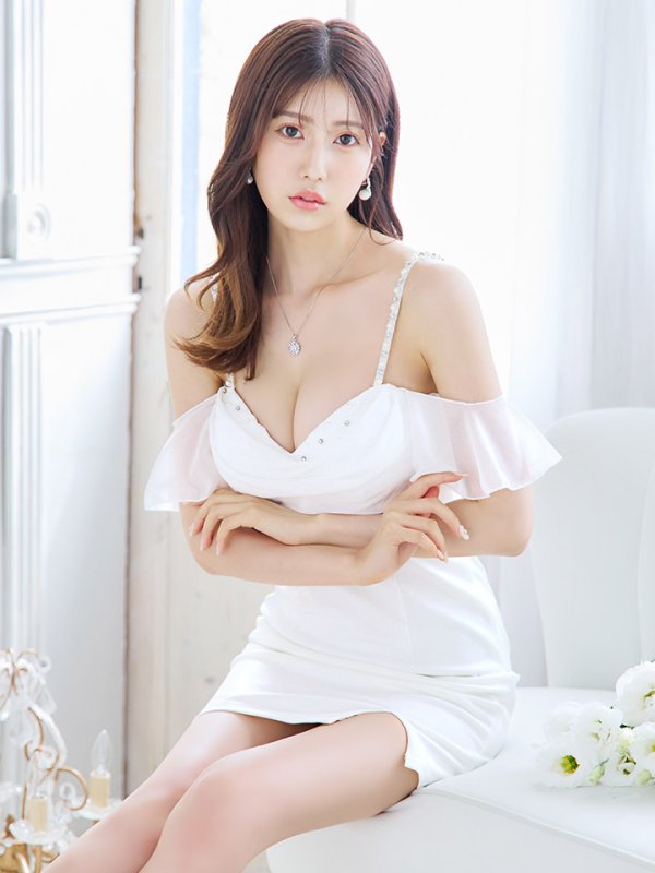 画像7: シフォンミニドレス/谷間見せ/背中見せ/オフショル/ビジュー/タイト/キャバドレス/ミニドレス【XS-Mサイズ/1カラー】[OF03] 【YN】dzk