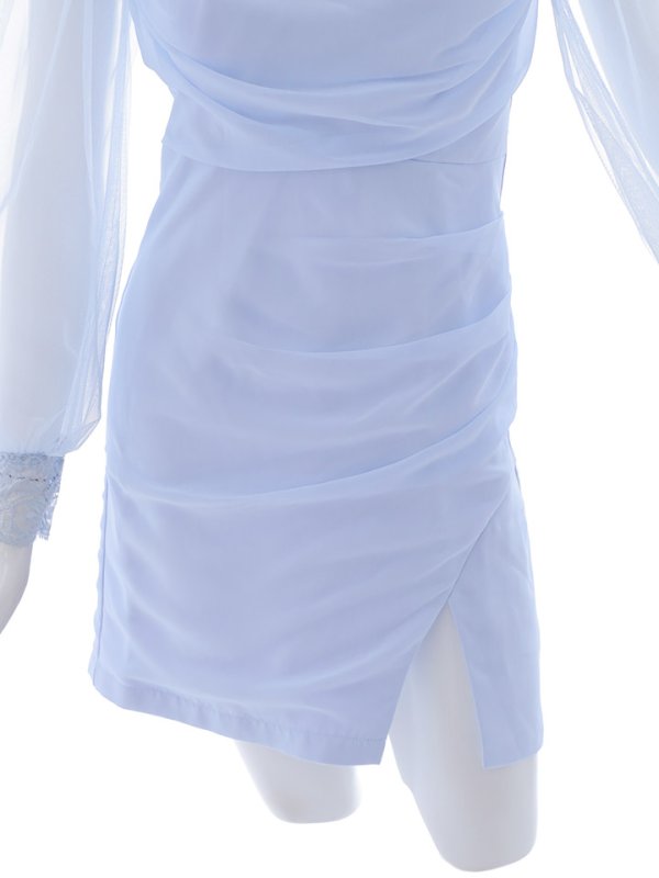 画像23: シフォンビジューオフショルドレス/ドレープ/チュール/谷間見せ/背中見せ/タイト/キャバドレス/ミニドレス【XS-Lサイズ/2カラー】[OF03] 【YN】dzy