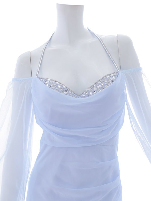 画像22: シフォンビジューオフショルドレス/ドレープ/チュール/谷間見せ/背中見せ/タイト/キャバドレス/ミニドレス【XS-Lサイズ/2カラー】[OF03] 【YN】dzy