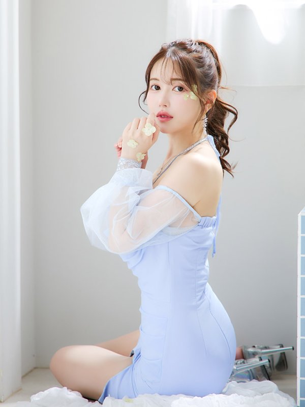 画像12: シフォンビジューオフショルドレス/ドレープ/チュール/谷間見せ/背中見せ/タイト/キャバドレス/ミニドレス【XS-Lサイズ/2カラー】[OF03] 【YN】dzy