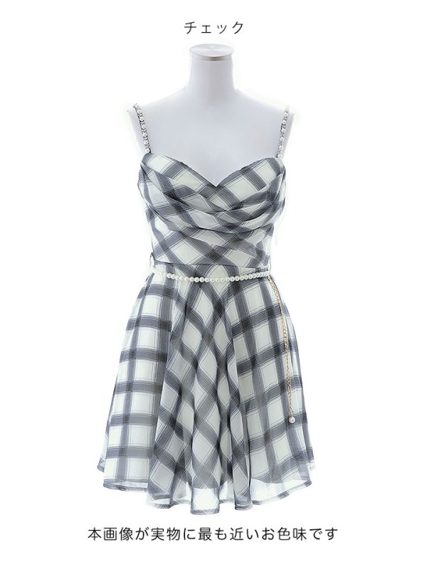 画像12: 【送料無料！】キャミソールフレアードレス/モノトーン/ノースリーブ/パールベルト/チェーン/谷間見せ/背中見せ/ミニドレス/キャバドレス【XS-Mサイズ/1カラー】[OF03] 【YN】dzj