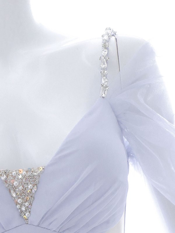 画像16: SALE!レイヤードチュールドレス/ビジュー/肩出し/谷間見せ/背中見せ/プリンセス/ロングドレス/キャバドレス【S-Lサイズ/2カラー】[OF03] 【YN】dzjo