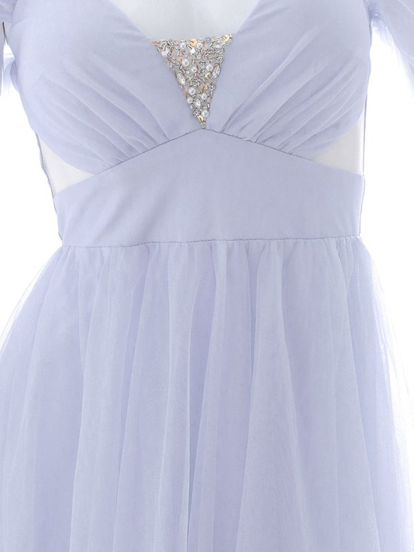 画像18: SALE!レイヤードチュールドレス/ビジュー/肩出し/谷間見せ/背中見せ/プリンセス/ロングドレス/キャバドレス【S-Lサイズ/2カラー】[OF03] 【YN】dzjo