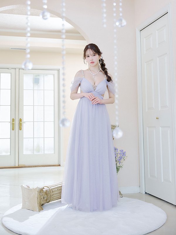 画像11: SALE!レイヤードチュールドレス/ビジュー/肩出し/谷間見せ/背中見せ/プリンセス/ロングドレス/キャバドレス【S-Lサイズ/2カラー】[OF03] 【YN】dzjo