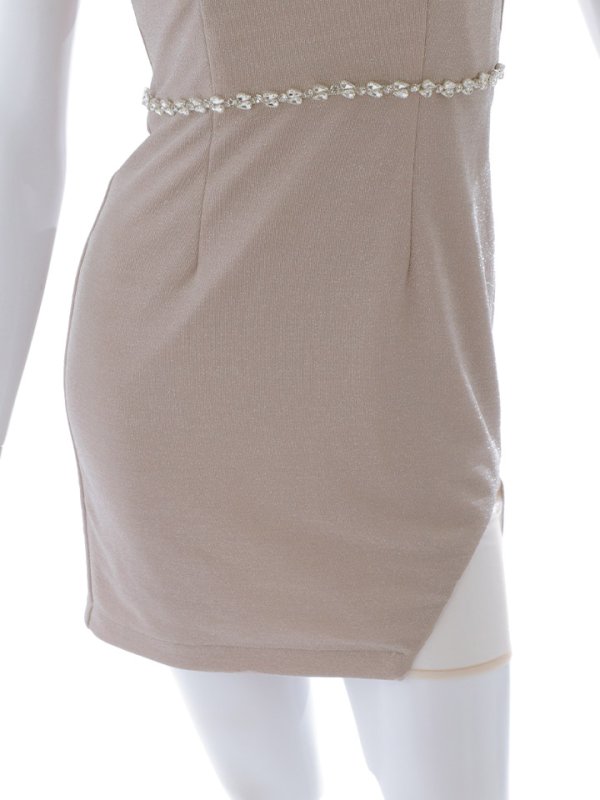 画像18: ドレープオフショルラメドレス/ビジュー/パール/キャミ/タイト/谷間見せ/背中見せ/キャバドレス/ミニドレス【XS-Mサイズ/2カラー】[OF03] 【YN】dzws