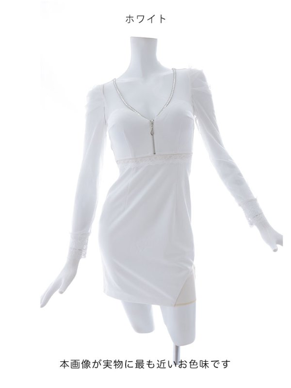画像19: 【送料無料!】シアースリーブミニドレス/タイト/ウエストレース/ジップ/無地/ミニドレス/キャバドレス【S-XLサイズ/2カラー】[OF03] 【YN】 dzc