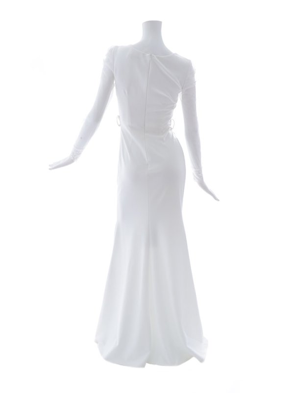 画像26: カットアウトロングドレス/シアー/長袖/谷間見せ/背中隠し/ワンカラー/フロントジップ/ロングドレス/キャバドレス 【S-XLサイズ/2カラー】[OF03] 【YN】dzw