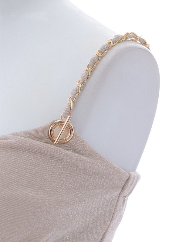 画像18: 【送料無料!】ゴージャスラメドレス/キャミソール/タック/チェーン/谷間見せ/背中見せ/ミニドレス/キャバドレス【XS-Mサイズ/1カラー】[OF03] 【YN】dzy