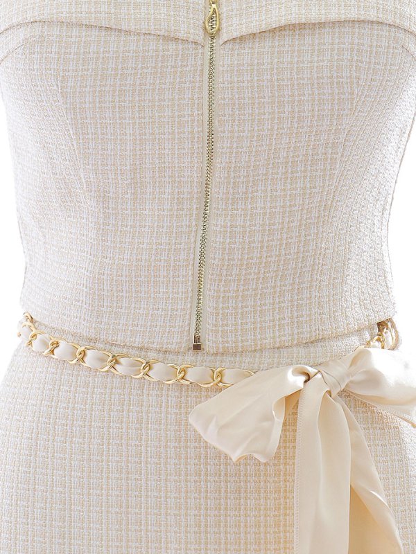 画像17: 【送料無料! 】ツイードセットアップドレス/2ピース/リボン/チェーン/ノースリーブ/Aライン/谷間見せ/背中隠し/ミニドレス/キャバドレス【XS-Lサイズ/1カラー】[OF03] 【YN】dzwv[OF03] 【YN】dzw