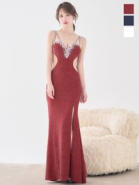 送料無料！【即日発送】ビジューキャミソールロングドレス/キャバドレス 【XS-Lサイズ/3カラー】[OF03] 【YN】dzw