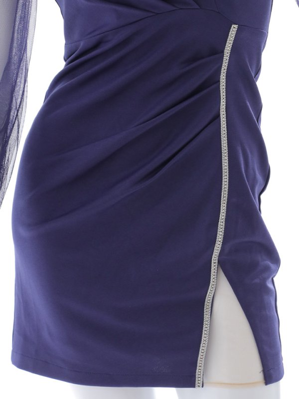 画像14: SALE!シアースリーブミニドレス/タイト/スリット/レース/無地/ミニドレス/キャバドレス【XS-Lサイズ/1カラー】[OF03] 【YN】dzy