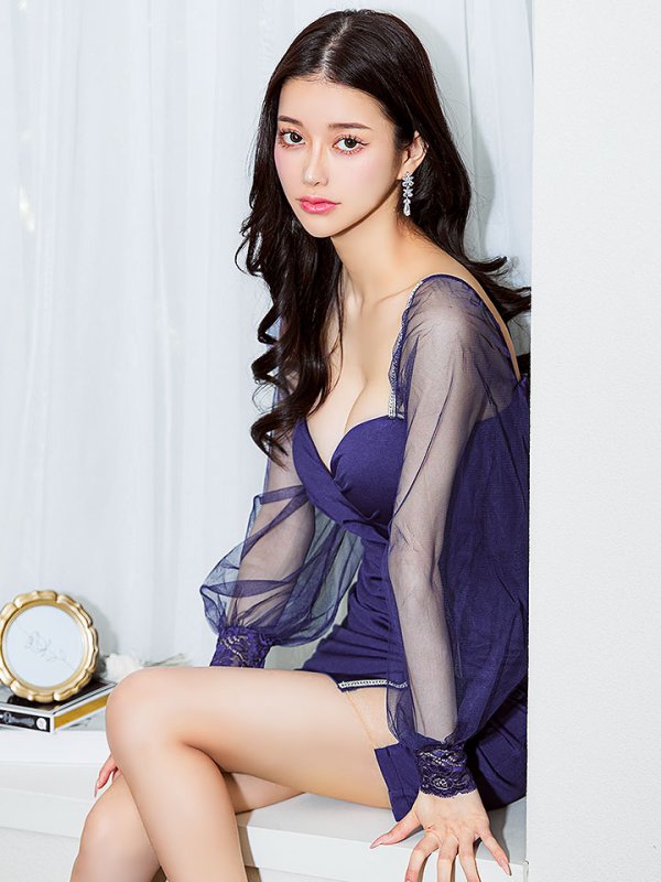 画像9: SALE!シアースリーブミニドレス/タイト/スリット/レース/無地/ミニドレス/キャバドレス【XS-Lサイズ/1カラー】[OF03] 【YN】dzy