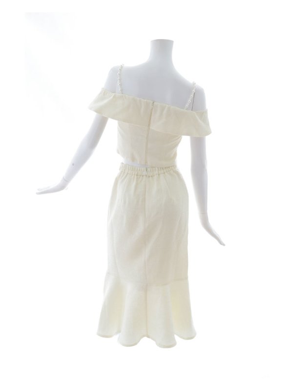 画像14: 【ウィンターセール！】SALE!ラメツイードオフショルドレス/フレア/ビジューセットアップ/2ピース/ミディアムドレス/キャバドレス【S-Lサイズ/1カラー】[OF03]【YN】dzw