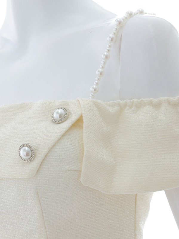 画像15: 【ウィンターセール！】SALE!ラメツイードオフショルドレス/フレア/ビジューセットアップ/2ピース/ミディアムドレス/キャバドレス【S-Lサイズ/1カラー】[OF03]【YN】dzw