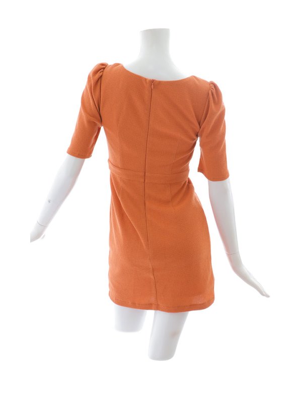 画像13: 【送料無料】フロントジップワッフルドレス/半袖/スリット/谷間見せ/背中隠し/ミニドレス/キャバドレス【XS-XLサイズ/1カラー】[OF03]【YN】dzw