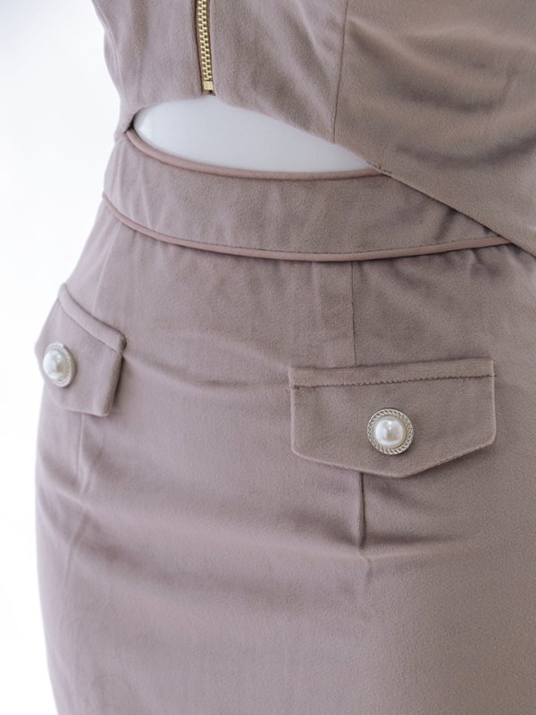 画像17: リボンショルダーベロアセットアップドレス/キャバドレス【XS-Lサイズ/1カラー】[OF03] 【YN】dzwe