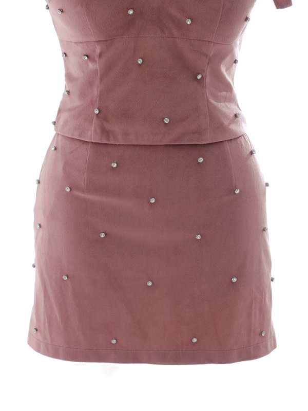 画像23: 【送料無料!】ベロアキャミセットアップ/パール/リボン/谷間見せ/背中見せ/ビジュー/ミニドレス/キャバドレス【XS-Mサイズ/2カラー】[OF03] 【YN】dzjv【一部予約商品/2月上旬発送予定】