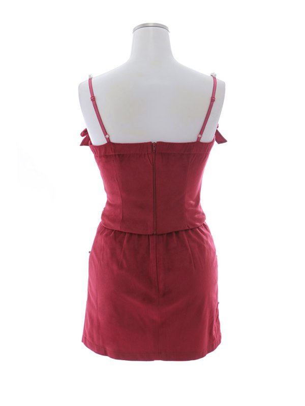 画像21: 【送料無料!】ベロアキャミセットアップ/パール/リボン/谷間見せ/背中見せ/ビジュー/ミニドレス/キャバドレス【XS-Mサイズ/2カラー】[OF03] 【YN】dzjv【一部予約商品/2月上旬発送予定】