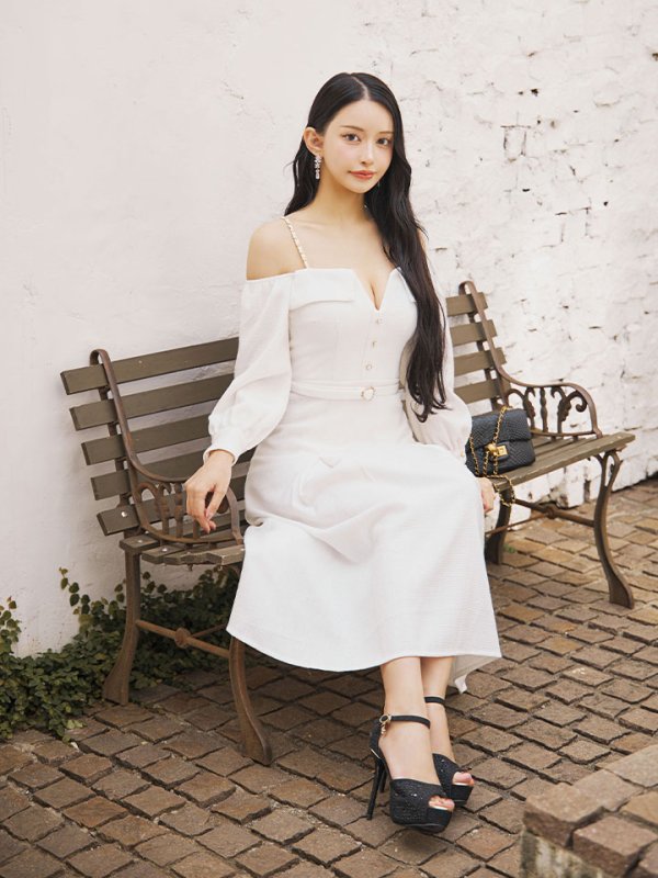 画像23: 【送料無料！】【sifeel/シフィール】ロングスリーブワンピースドレス/ツイード/襟付き/ベルト/ミディアムドレス/キャバドレス【S-Lサイズ/2カラー】[OF03] 【YN】dzj