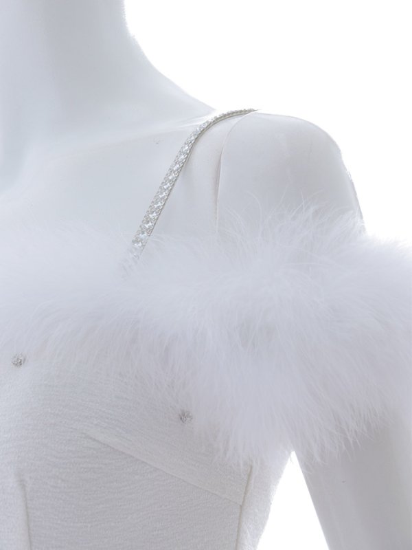 画像13: 【送料無料！】 ファーオフショルビジュードレス/リボン/キャミ/谷間見せ/背中見せ/タイト/ミニドレス/キャバドレス【XS-Lサイズ/1カラー】[OF03] 【YN】dzw【一部予約商品/2月中旬発送予定】