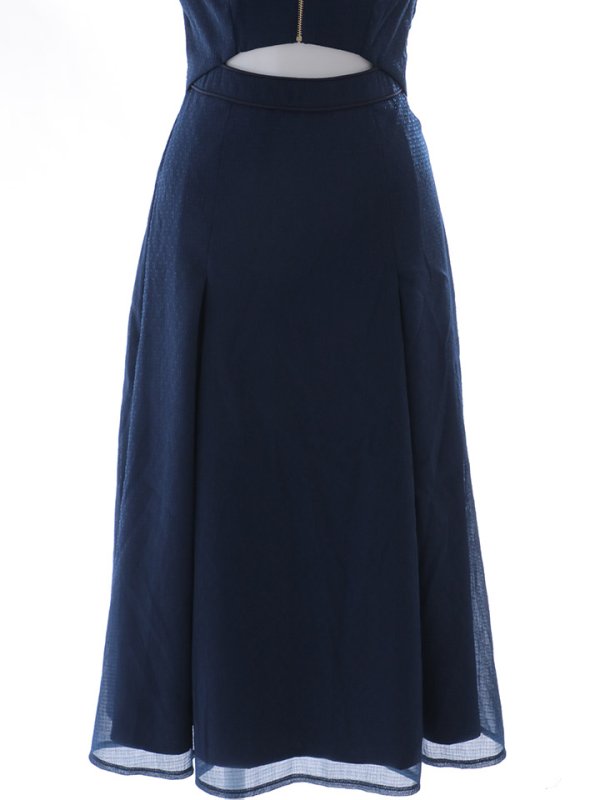 画像19: 【sifeel/シフィール】シフォンフレアワンピース/ノースリーブ/ジップアップ/チェック/谷間見せ/背中隠し/ミディアムドレス/キャバドレス【S-Lサイズ/1カラー】[OF03] 【YN】dzw