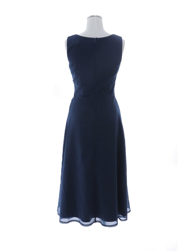 画像16: 【sifeel/シフィール】シフォンフレアワンピース/ノースリーブ/ジップアップ/チェック/谷間見せ/背中隠し/ミディアムドレス/キャバドレス【S-Lサイズ/1カラー】[OF03] 【YN】dzw