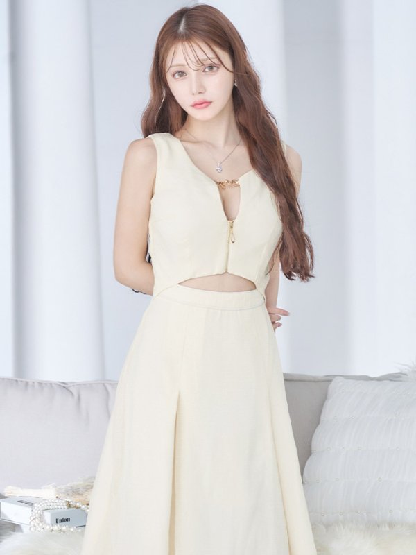 画像4: 【sifeel/シフィール】シフォンノースリーブフレアワンピース/ミディアムドレス/キャバドレス【S-Lサイズ/1カラー】[OF03] 【YN】dzw