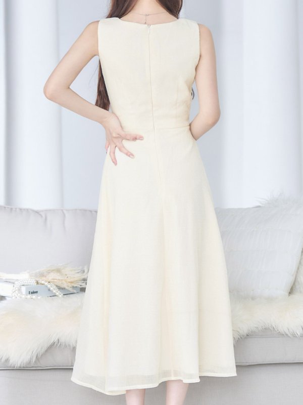 画像7: 【sifeel/シフィール】シフォンノースリーブフレアワンピース/ミディアムドレス/キャバドレス【S-Lサイズ/1カラー】[OF03] 【YN】dzw