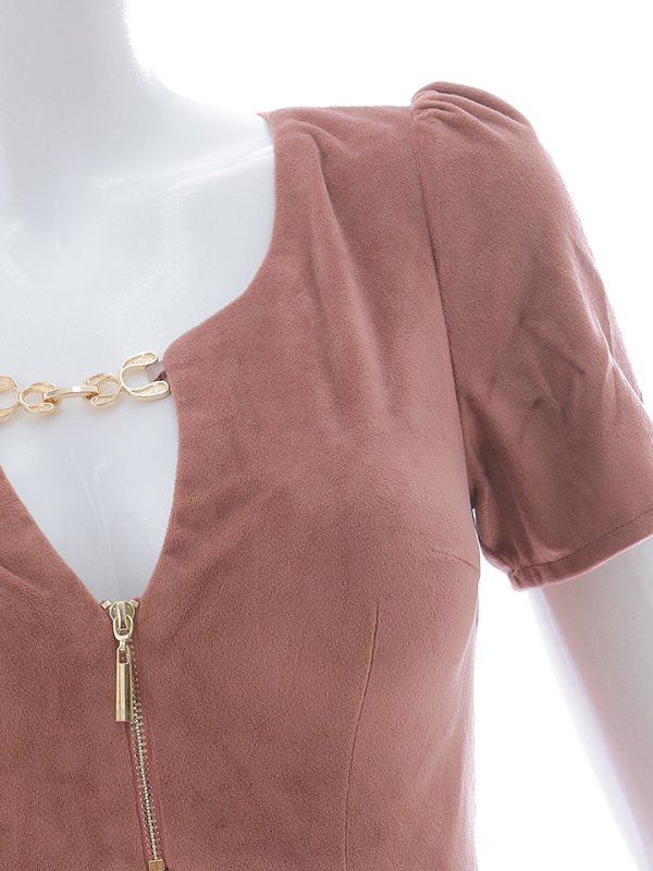 画像14: ウエストカットベルベットピンクドレス/キャバドレス【XS-Lサイズ/1カラー】[OF03] 【YN】dzw