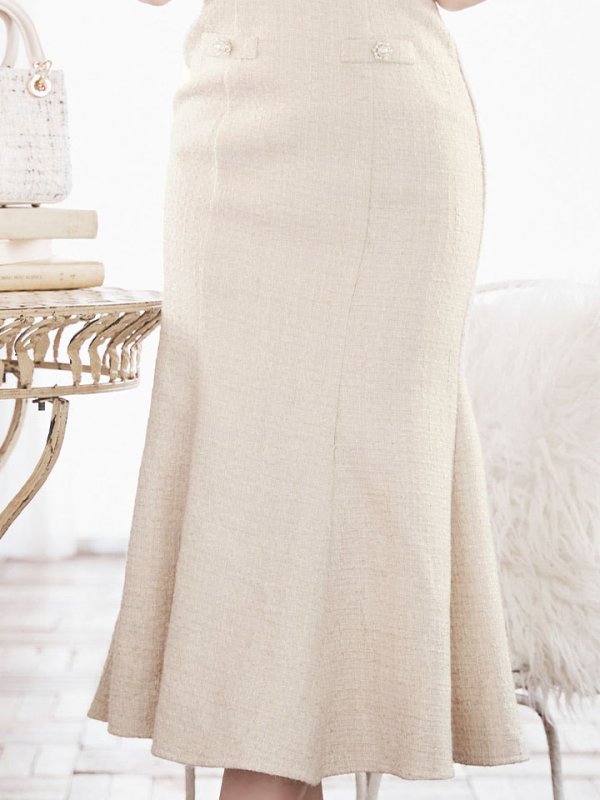 画像5: 【sifeel/シフィール】チェックツイードワンピースドレス/フロントジップ/谷間見せ/マーメイド/ミディアムドレス/キャバドレス【S-Lサイズ/1カラー】[OF03] 【YN】dzwe