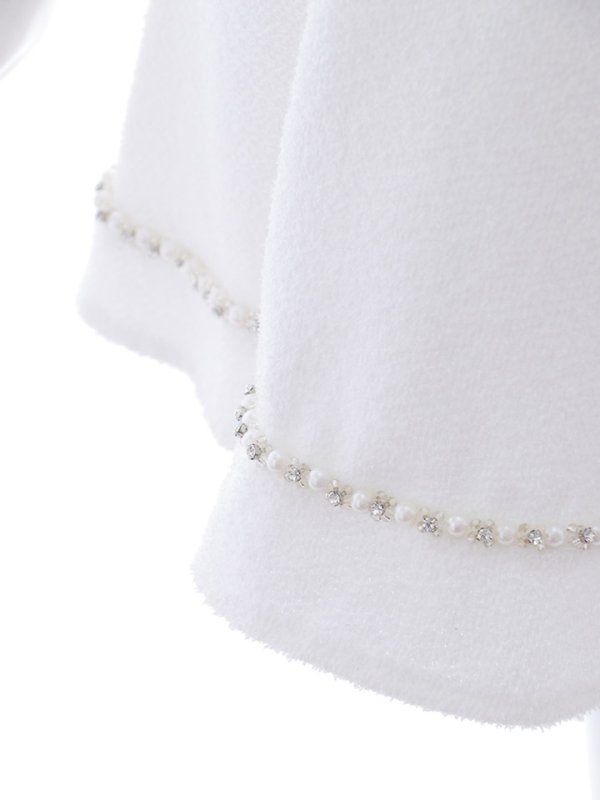 画像14: 【ポッキリセール！】ツイードミニワンピースドレス/フレアー/パール/ビジュー/フリル袖/胸元隠し/背中隠し/ミニドレス/キャバドレス【XS-Mサイズ/1カラー】[OF03] 【YN】dzks