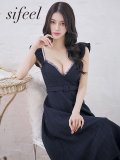 【送料無料！】【sifeel/シフィール】フリルツイードワンピースドレス/キャバドレス【S-Lサイズ/1カラー】[OF03]【YN】dzcn