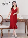 【送料無料!】【sifeel/シフィール】大柄ツイードワンピースドレス/キャバドレス【S-Lサイズ/1カラー】[OF03] 【YN】dzwv