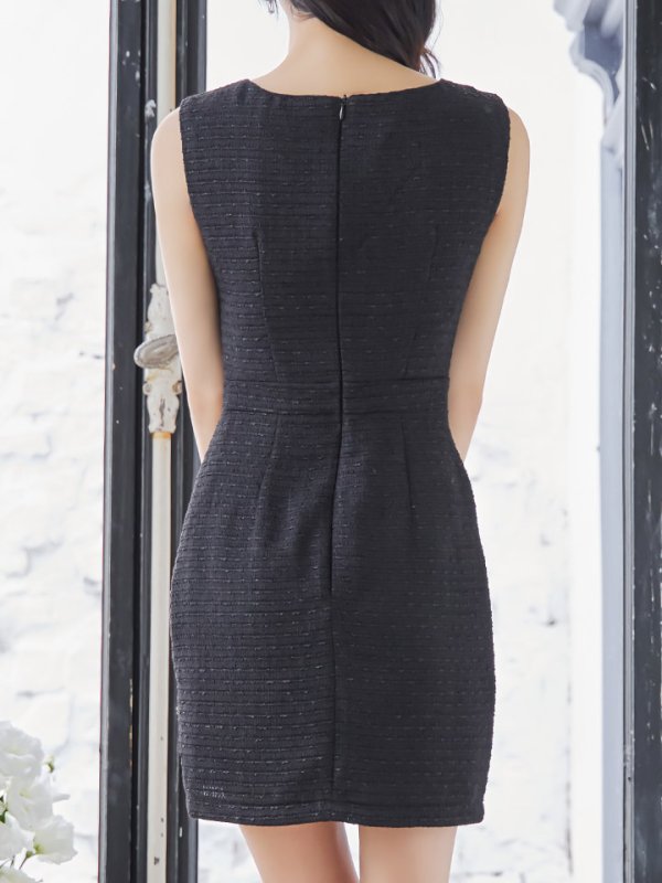 画像6: 【送料無料！】ノースリーブドレス/ジップアップ/チェーン/オープンカット/谷間見せ/背中隠し/ミニドレス/キャバドレス【XS-Mサイズ/1カラー】[OF03] 【YN】dzwv