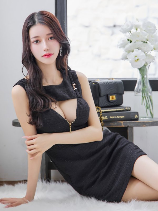 画像8: 【送料無料！】ノースリーブドレス/ジップアップ/チェーン/オープンカット/谷間見せ/背中隠し/ミニドレス/キャバドレス【XS-Mサイズ/1カラー】[OF03] 【YN】dzwv