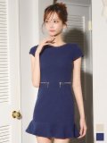 SALE!ウエストジップワッフルタイトマーメイドミニドレス/キャバドレス【XS-Lサイズ/2カラー】[OF03] 【YN】dzke