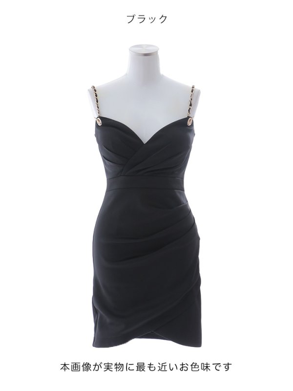 画像25: 【送料無料！】キャミソールドレス/チェーン/タック/ノースリーブ/谷間見せ/背中隠し/ミニドレス/キャバドレス【XS-Mサイズ/3カラー】[OF03] 【YN】dzy