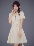 襟付きジップスタッズワッフルベルトミニドレス/キャバドレス【XS-Lサイズ/1カラー】[OF03] 【YN】dzwAG